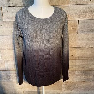 American eagle outfitters grey black ombré cable knit sweater in size  x-small‎